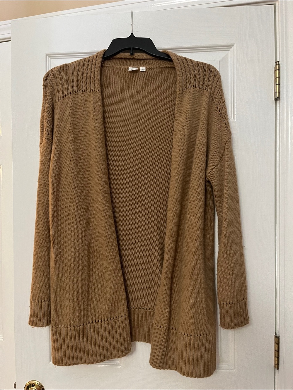 GAP Open Front Camel Knit Cardigan Sweater